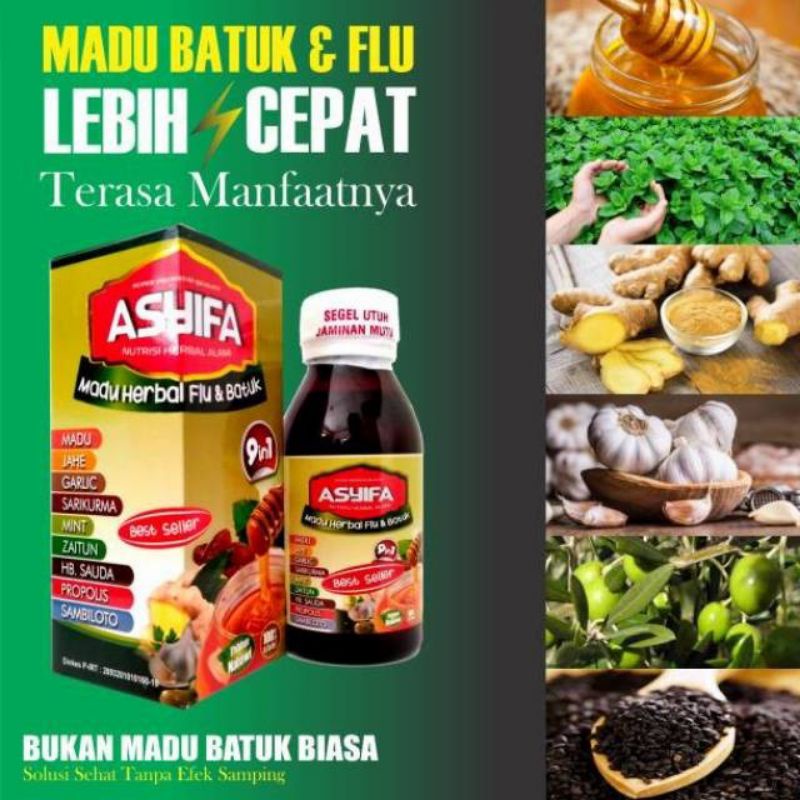 Asyifa Madu Herbal Flu &amp; Batuk 9 in 1 Madu Batuk Asyifa 9 in 1