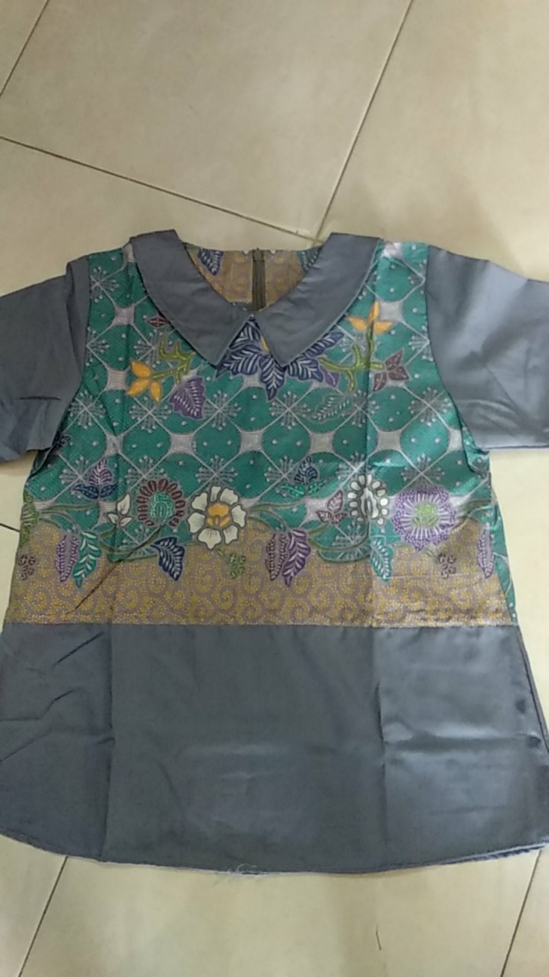 Tey-17 Batik Wanita Asj Sa Hrb026 Kenongo Kemeja Tosca Pendek