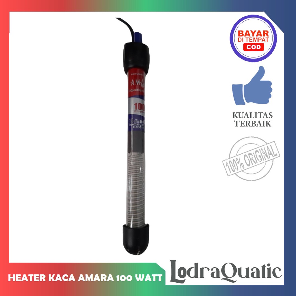 HEATER ATAU PENGHANGAT KACA AMARA HT-100 DAYA HEATER 100 WATT PENGHANGAT AIR AQUARIUM WATERHEATER AQUARIUM