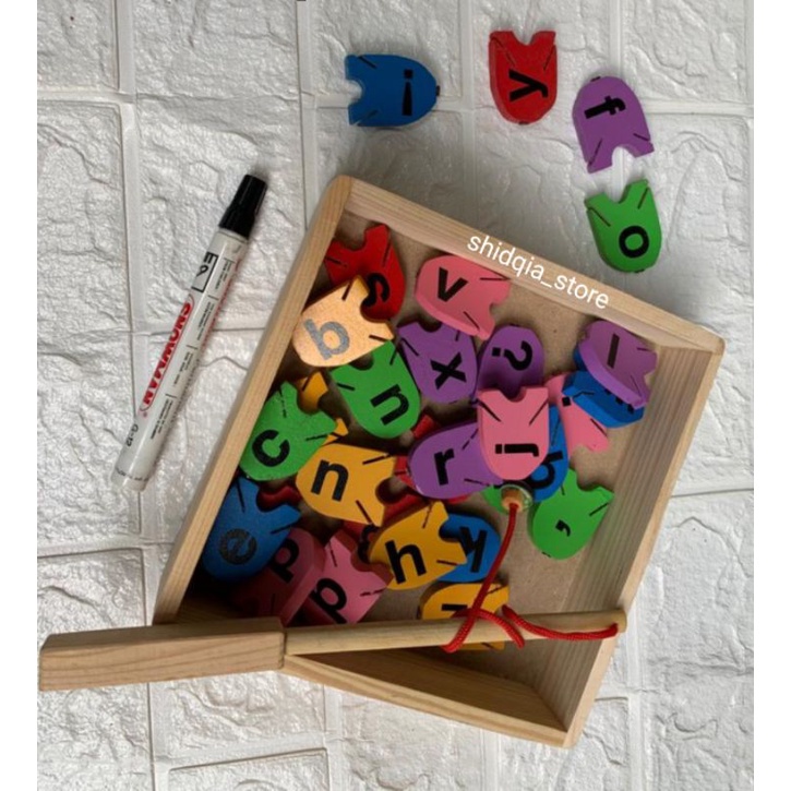 Mainan Anak Pancing Pancingan Memancing Ikan Huruf, Angka dan Hijaiyah Kayu Mainan Edukasi APE PAUD 