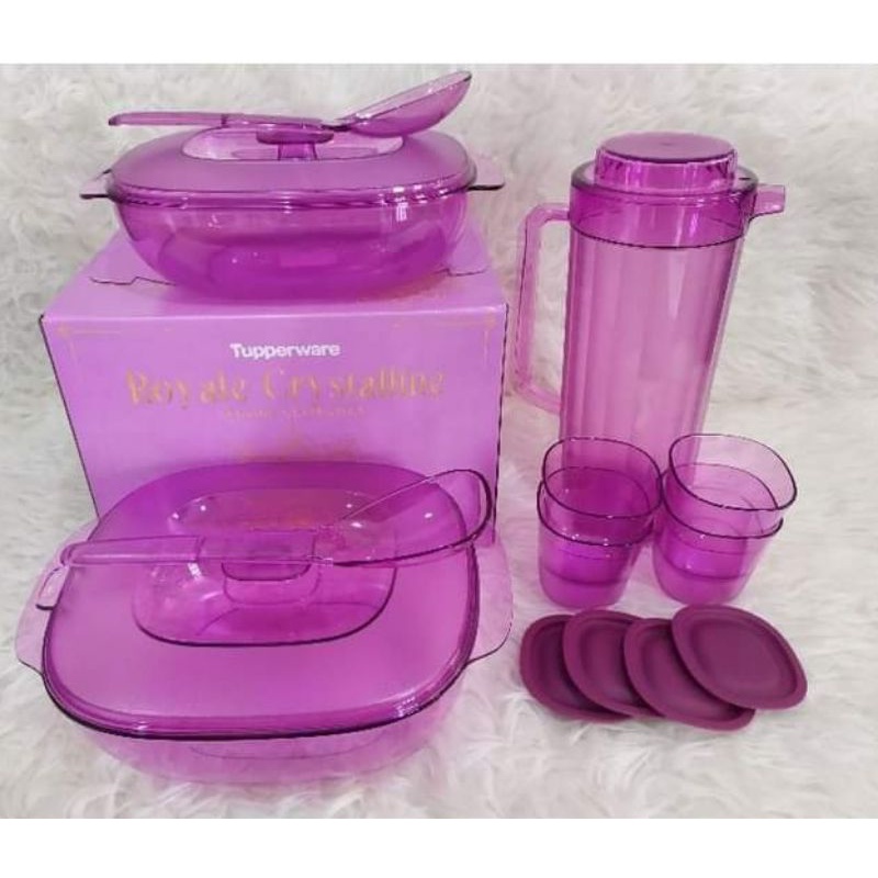 Crystalline Serving Set (TANPA FREE)/Crystaline Tupperware/crystaline ungu/pitcher 2L/water colour  