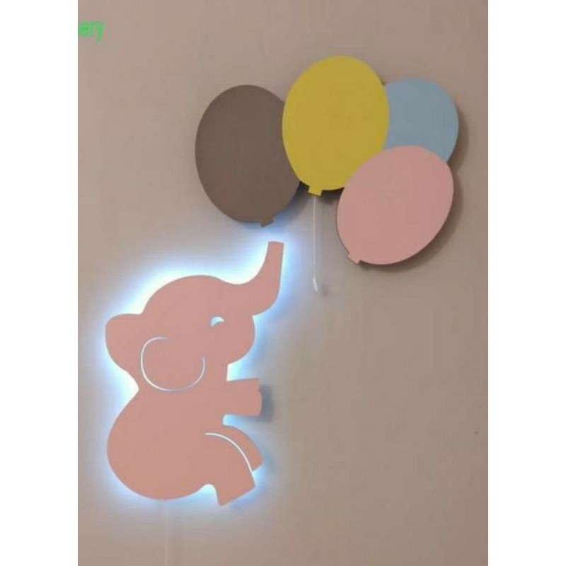 (Bisa COD) Lampu Gajah Dan Balon / Lampu Dekorasi Anak / Lampu Hias / Lampu Kamar