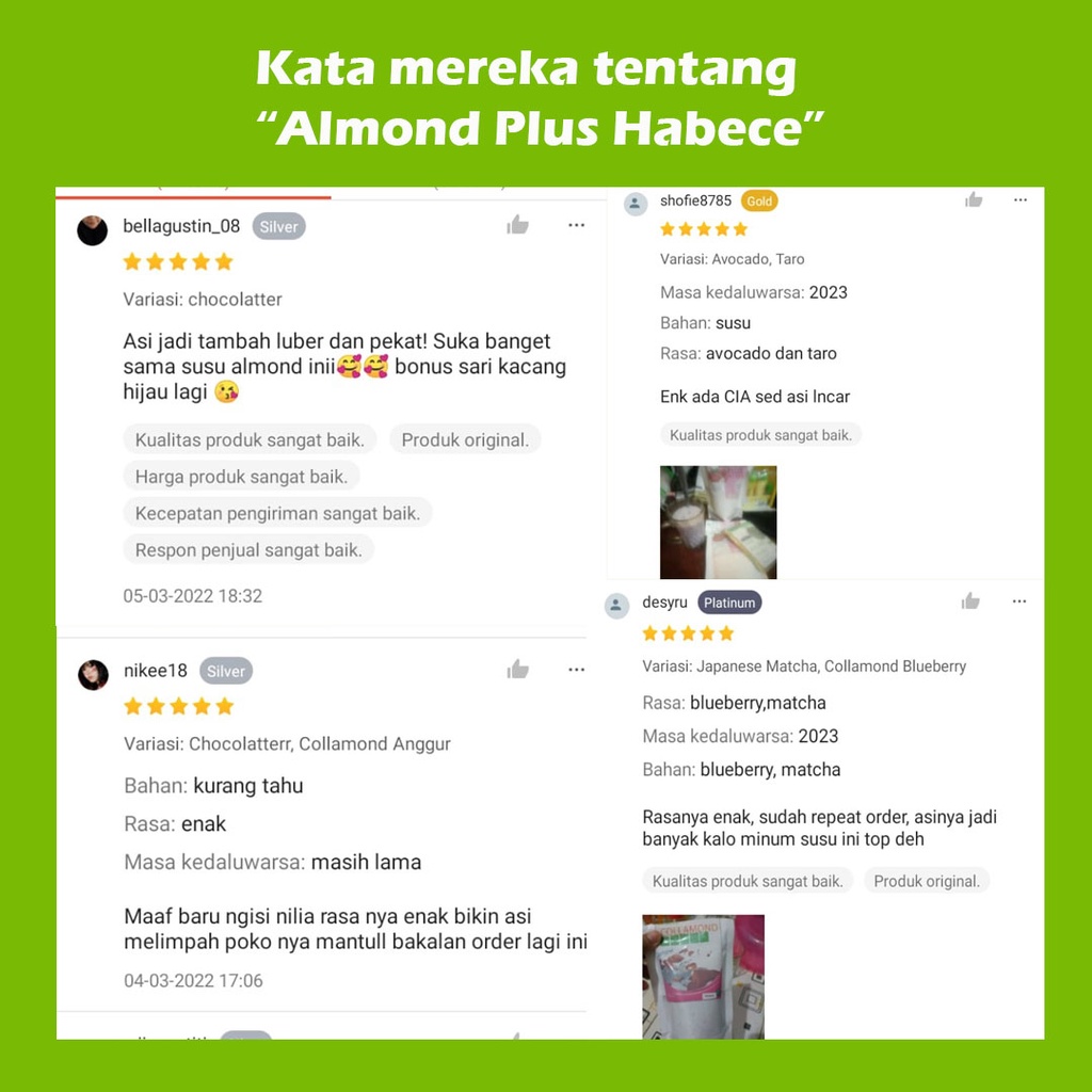 Susu Almond Milk Pelancar Asi Booster Chia Seed Organic Fenugreek Sari Kacang Hijau Habece Almond Plus Chocolatter-3