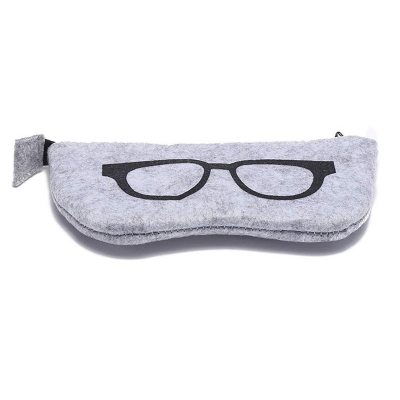 {LUCKID}Felt Glasses Case Bag Sunglasses Case Box Portable Soft Zipper Glasses Protector