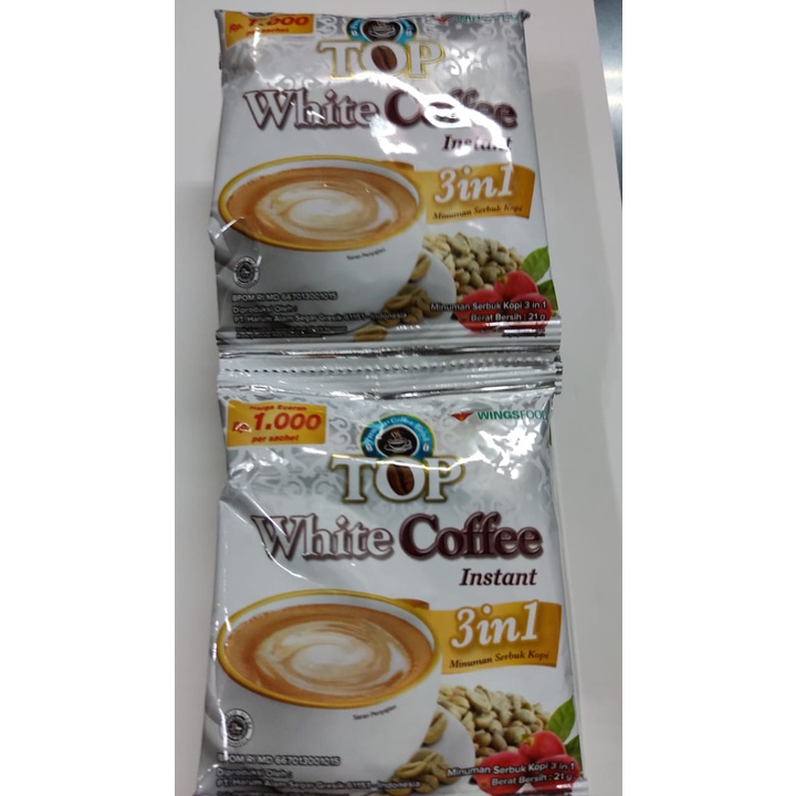 

TOP COFFEE WHITE COFFEE INSTANT renceng (10+2)pcs x 21gr