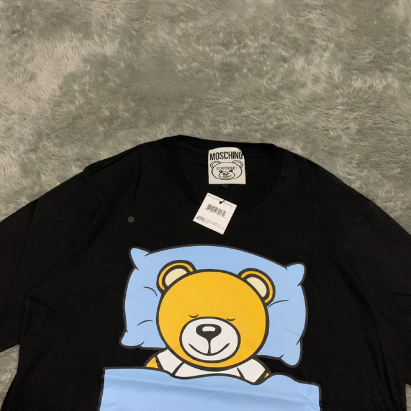 TSHIRT KAOS MOSCHINO SLEEPING BEAR MIRROR HIGHT QUALITY