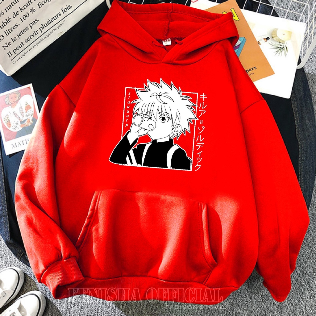 FenishaStore Sweater Hoodie Wanita ANIME KILLUA Size M, L, XL, XXL / Sweater Hoodie Korean Style / Sweatshirt Hoodie Wanita - Bisa Bayar Ditempat COD