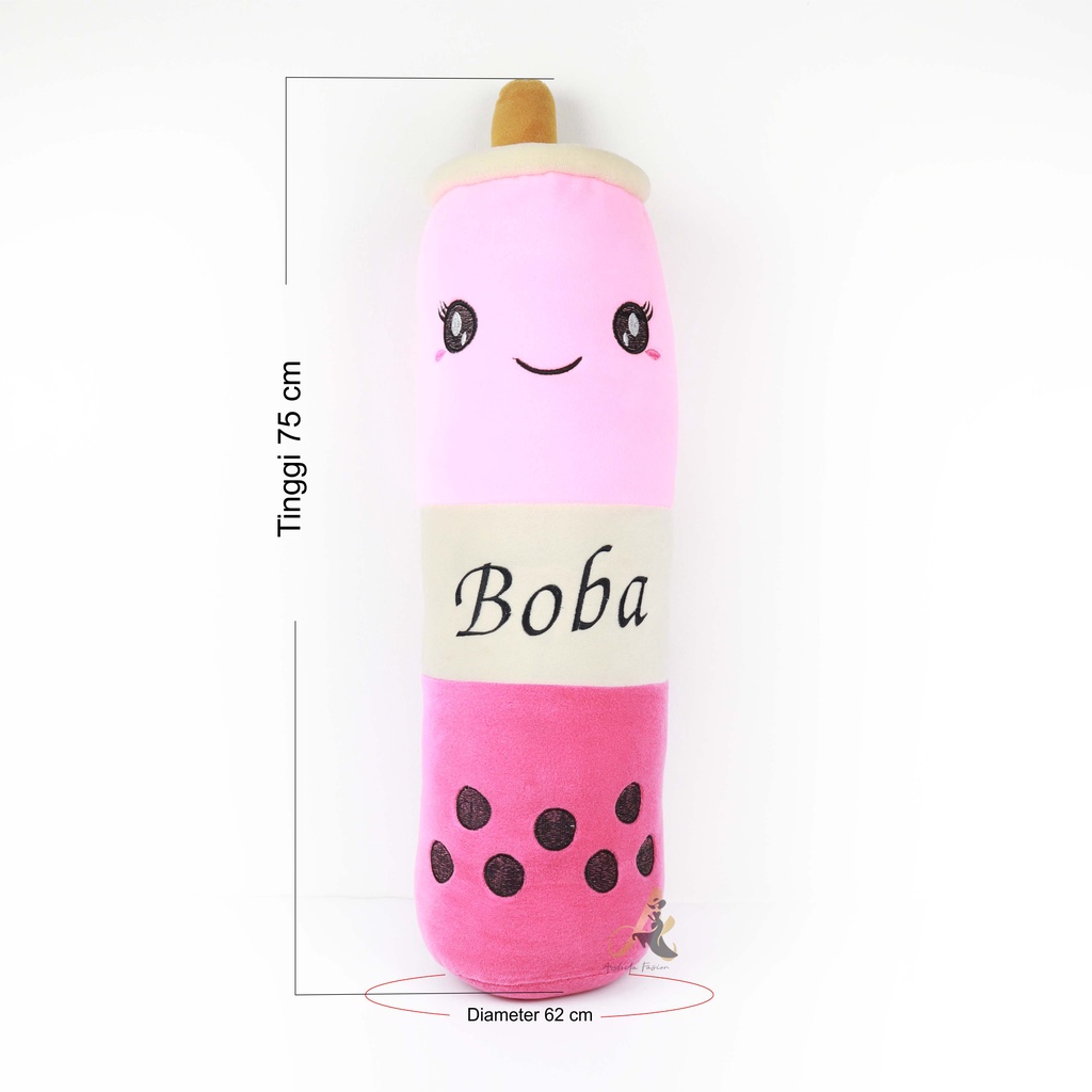 Boneka Boba Guling Bahan Felboa Tinggi 75 cm Berlabel SNI Gambar Bordir