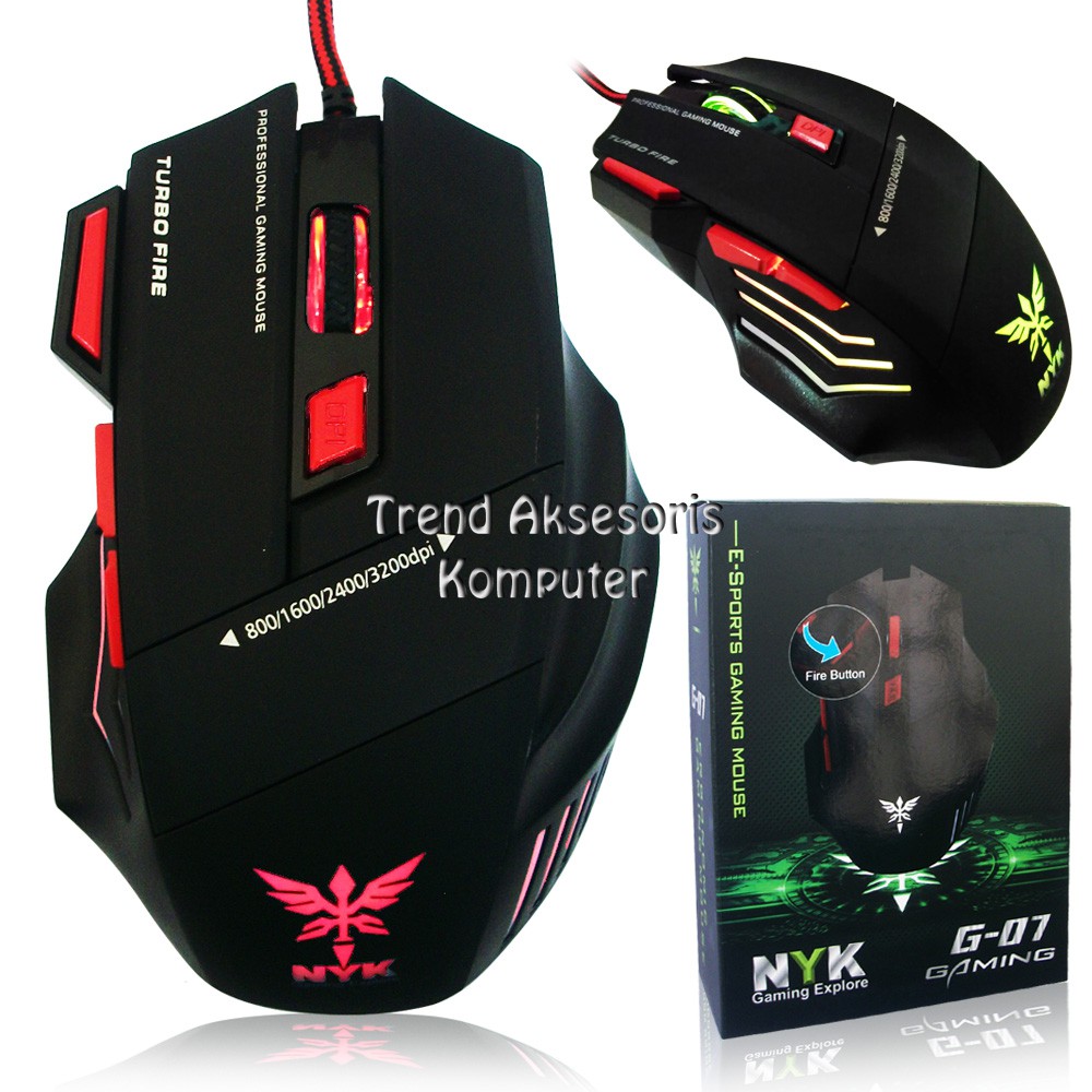 NYK G-07 Mouse Gaming 7D USB with LED - Hitam