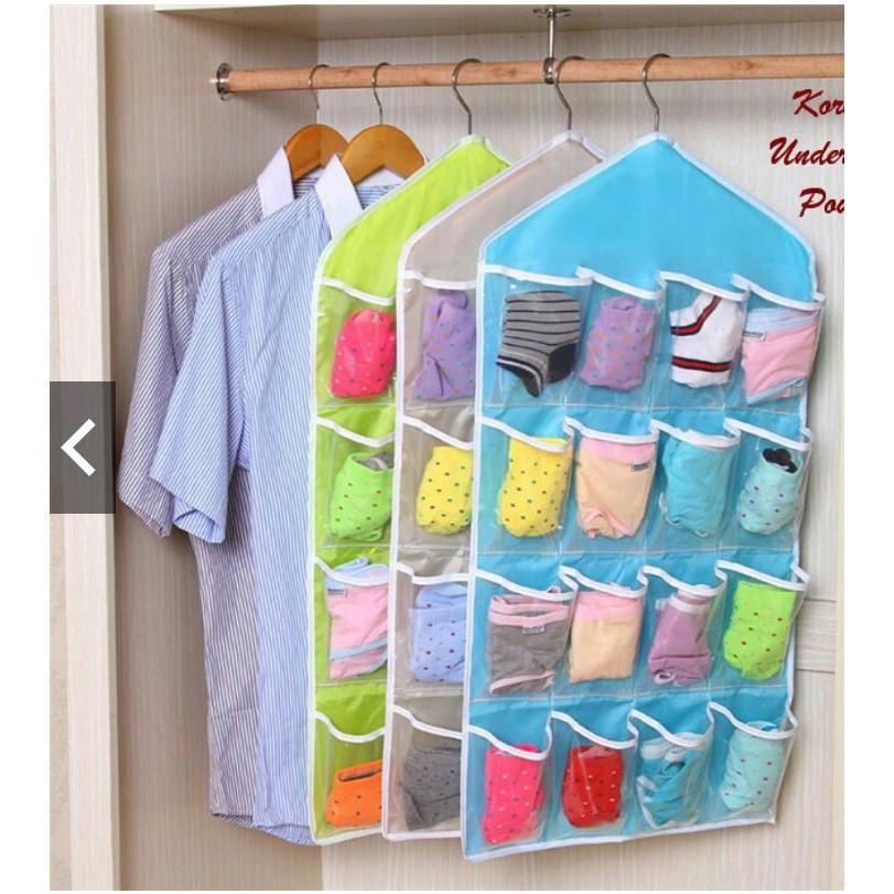 ELFYDO HL0036 Gantungan Celana Dalam 16 Sekat Pouch Hanging Organizer