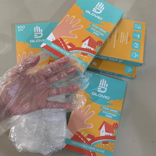 Sarung Tangan Plastik pelastik isi 100 pcs Glove Sarung tangan sekali pakai sarung tangan