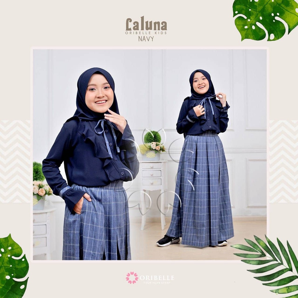 BLOUSE DAN ROK SET, LALUNA By ORIBELLE KIDS Pakaian baju busana anak perempuan cewek muslim muslimah