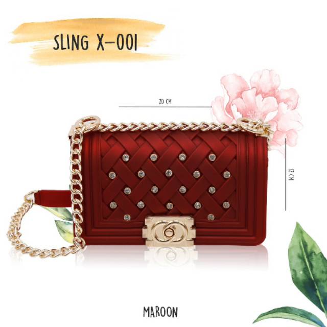 TAS SLING JELLY BOY ANYAM DIAMOND