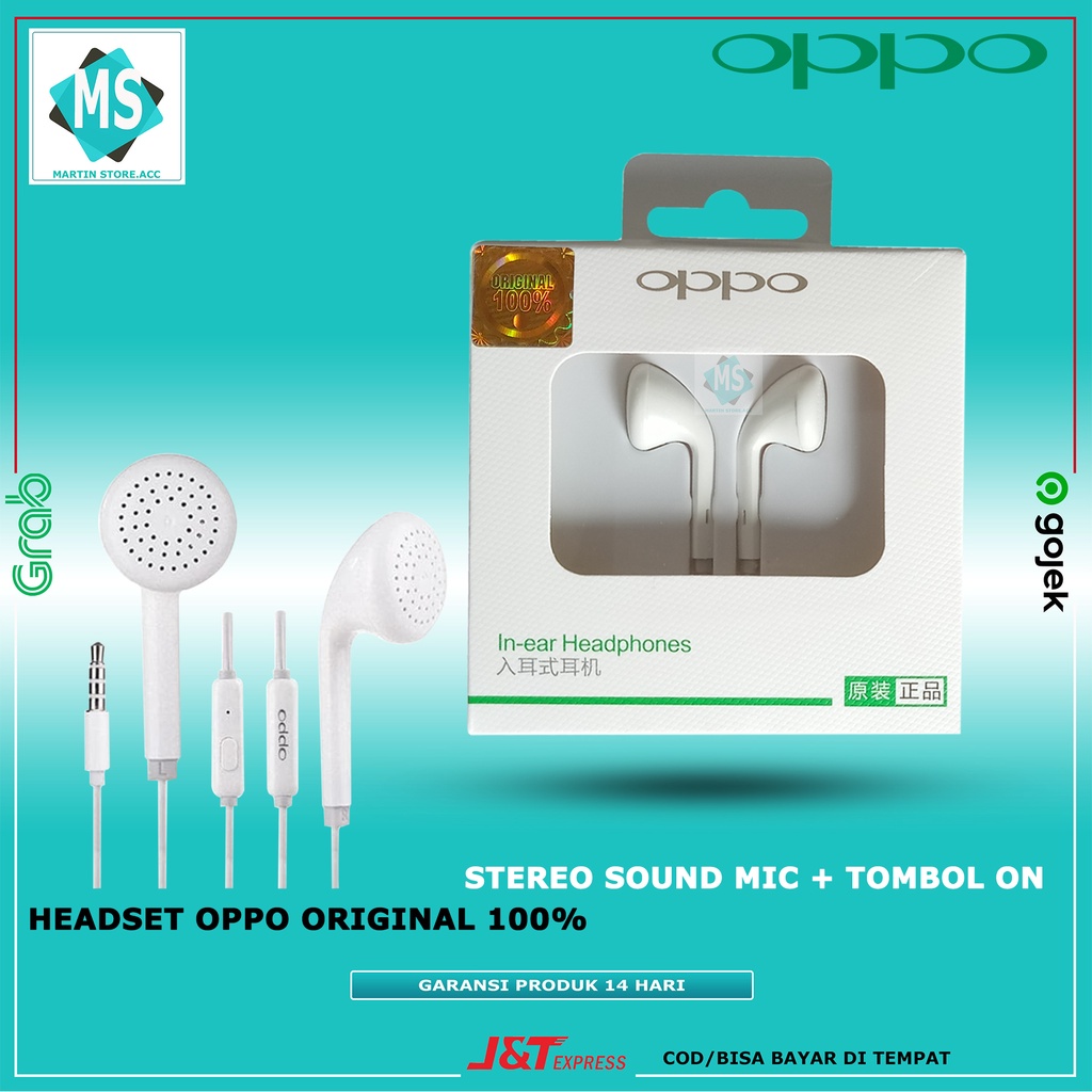 Headset Oppo Original 100% / Headset Oppo F9 F7 F5 F5 plus F3 plus F1 F1s F1plus A37 A83 A71 A3s A7