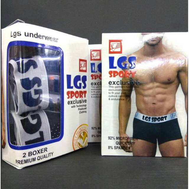 Celana Boxer Pria LGS  600 ISI 2Pcs |Celan Boxer LGS SPORT