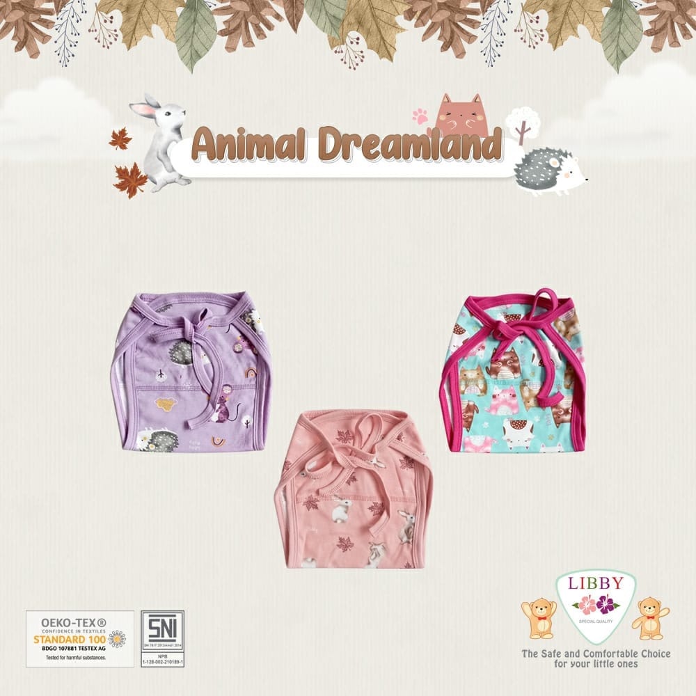 Libby Popok Tali Bayi Polos dan Motif - Ukuran 0-3 Bulan Newborn