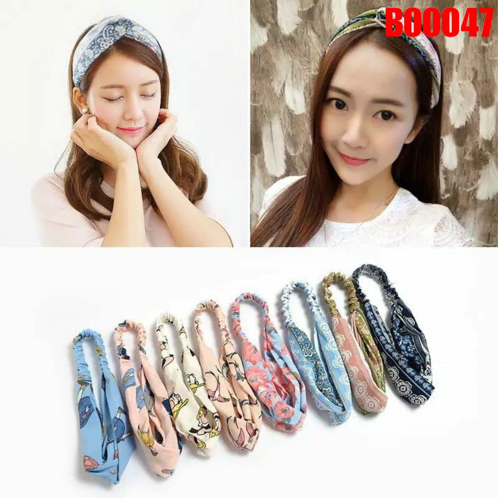 B ( B00047 ) BANDO KOREA MOTIF / HEADBAND FACIAL / HARGA GROSIR