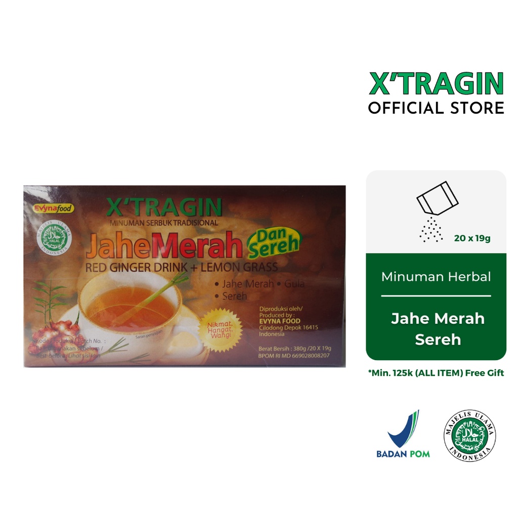 

X'TRAGIN Jahe Merah Plus Sereh Minuman Bubuk