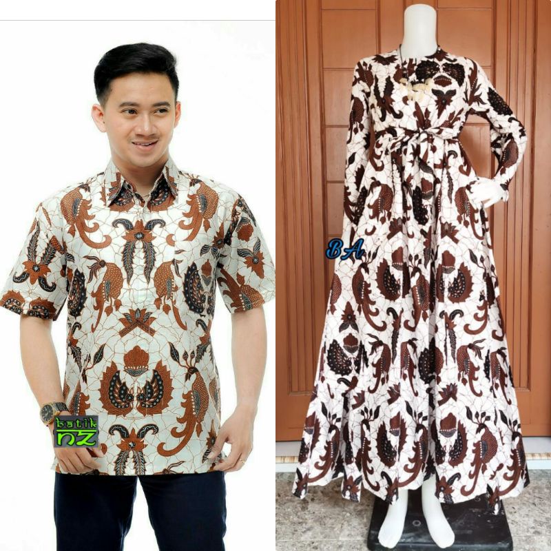 Batik Couple_Maora Sania Ruffle Batik Couple Ori Ndoro Jowi DNT Garansi Termurah-Cp hem GM
