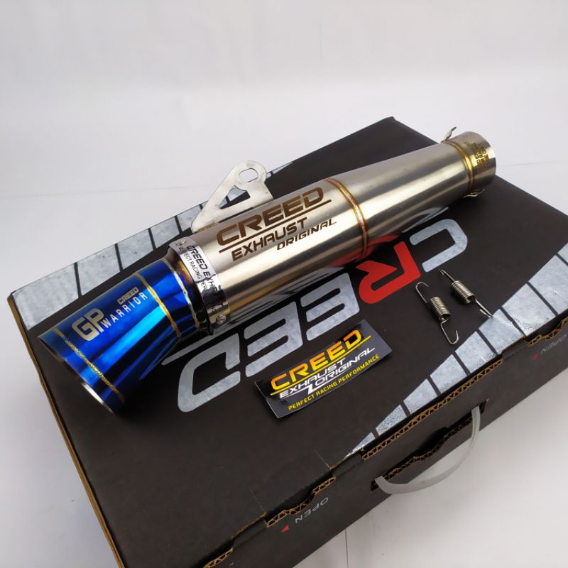 (100% original creed exhaust) Universal 51mm Inlet Motorcycle Exhaust Pipe Canister / Creed Exhaust 