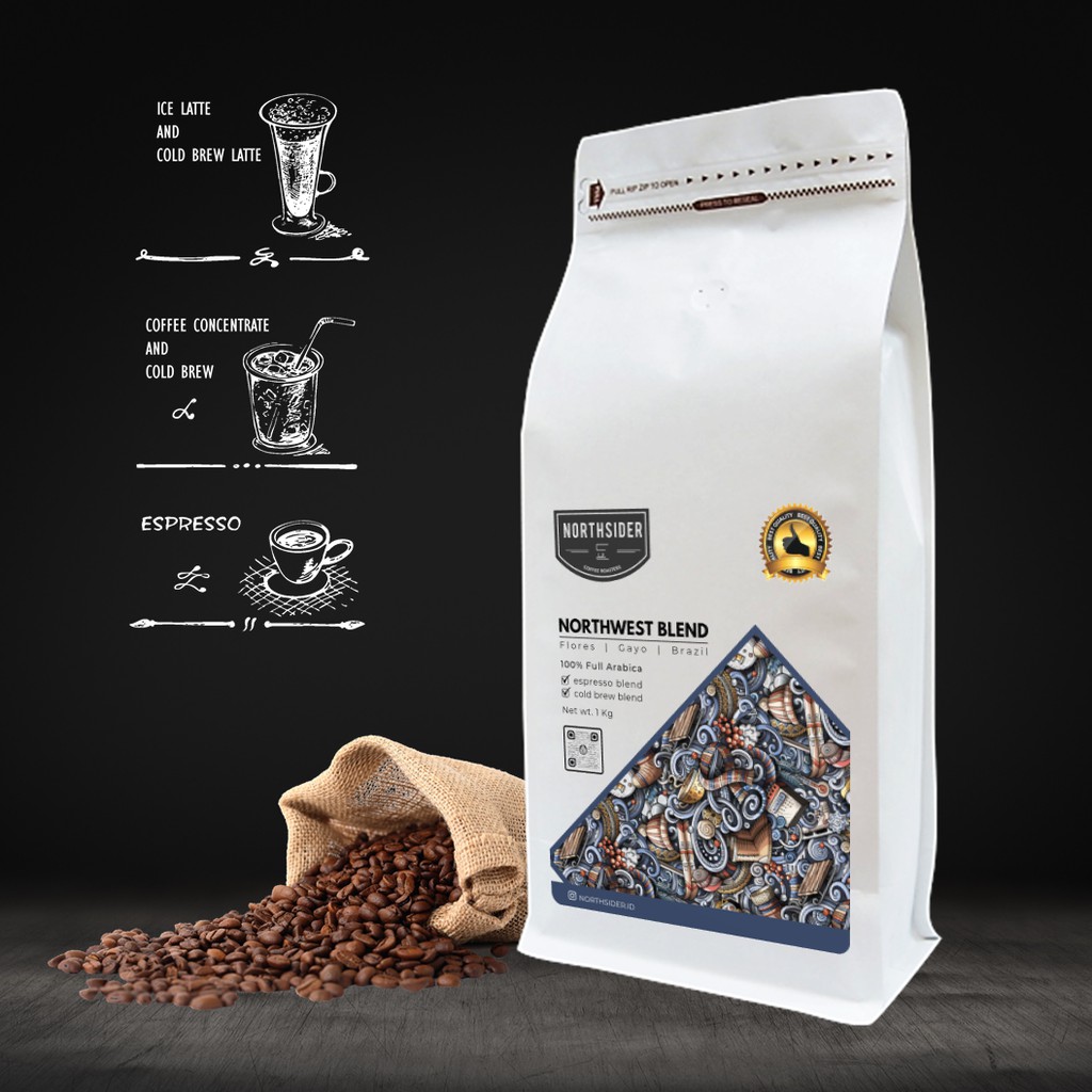 BIJI KOPI ARABIKA NORTHWEST ESPRESSO BLEND -1KG  NORTHSIDER COFFEE