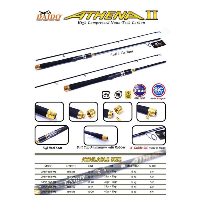 JORAN DAIDO ATHENA 2 CARBON SOLID - 180cm/8-17lb