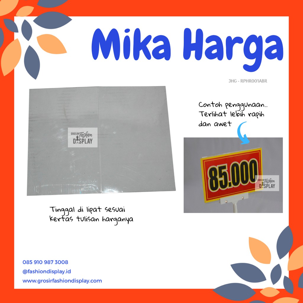 Mika Transparan Pelindung Kertas Tulisan Harga Obral Mika Kertas Harga Jualan Prce Tag Promo- BH