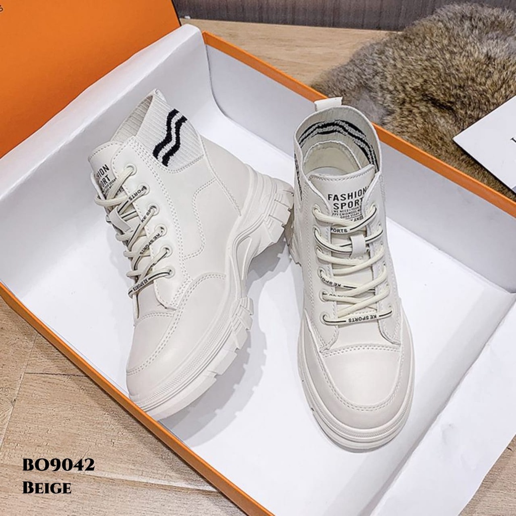 PRF Sepatu Boots Platform Stylish Korea Terkini BO9042