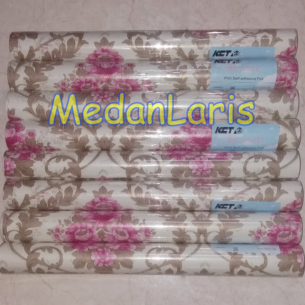 WPS Ukiran Batik Bunga Besar Wallpaper Stiker Dinding Sticker Wall Paper Elegan Klasik