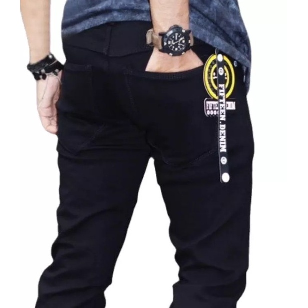 Celana jeans panjang pria slim-fit / celana panjang pria / celana jeans hitam polos / celana jeans panjang / celana skinny jeans / jeans hitam polos / celana hitam panjang