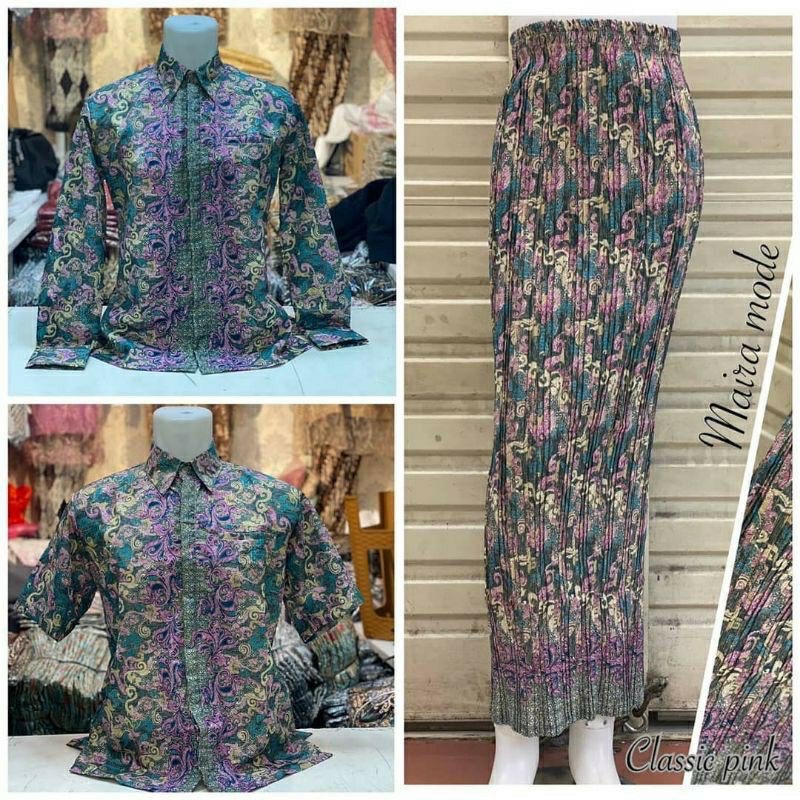 Kemeja Batik Lengan Panjang Dan Pendek Coupelan Dengan Kebaya Rok Plisket