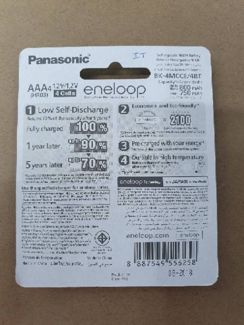 Baterai A3/AAA Eneloop 800Mah isi 4 pcs Original