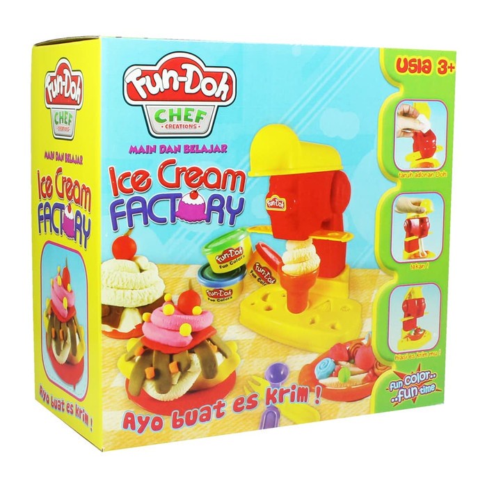 Mainan Edukasi Seni Kerajinan Tangan Anak Fun Doh Ice Cream /  Mainan Anak Lilin Edukasi Bentuk Kreasi Anak
