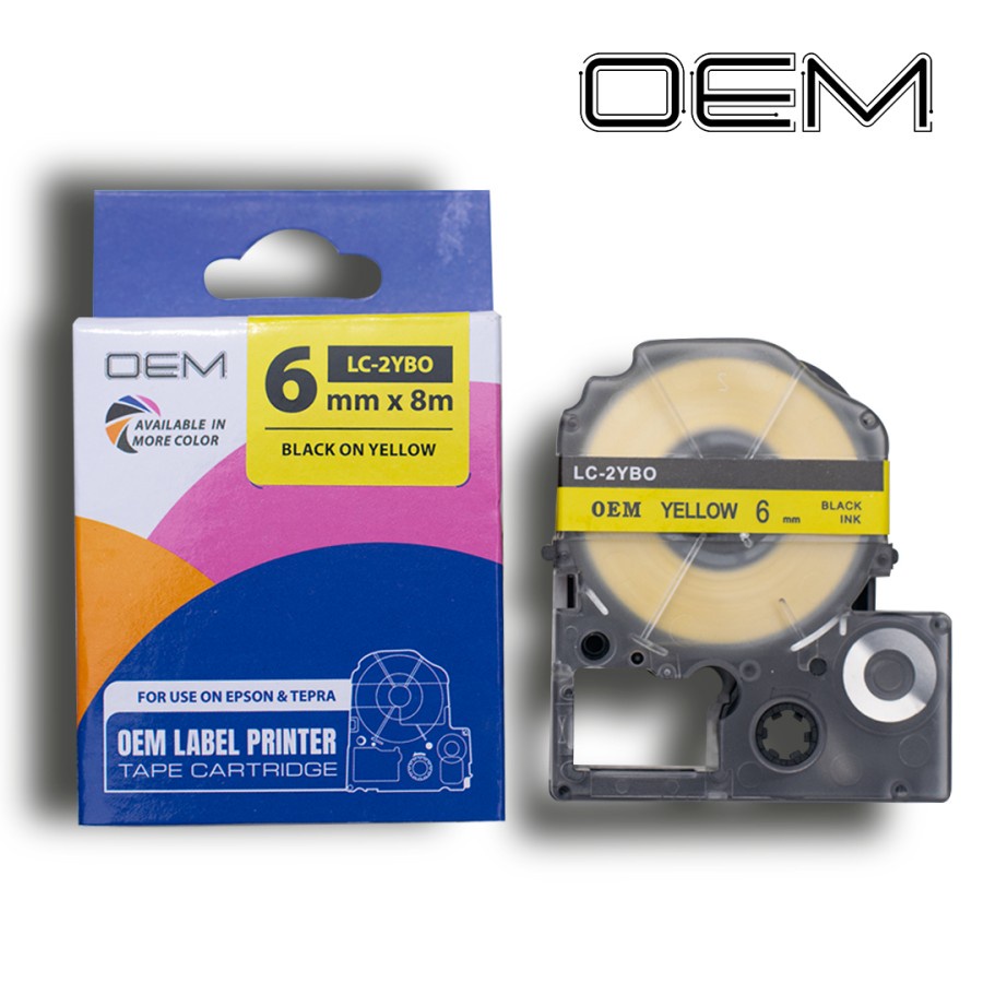 LABEL TAPE 6mm X 8m FOR USE ON EPSON LABELWORKS (OEM)