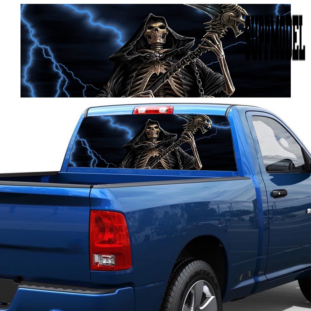 Stiker Vinyl Desain Grim Reaper Realistis Tahan Lama Untuk Jeep