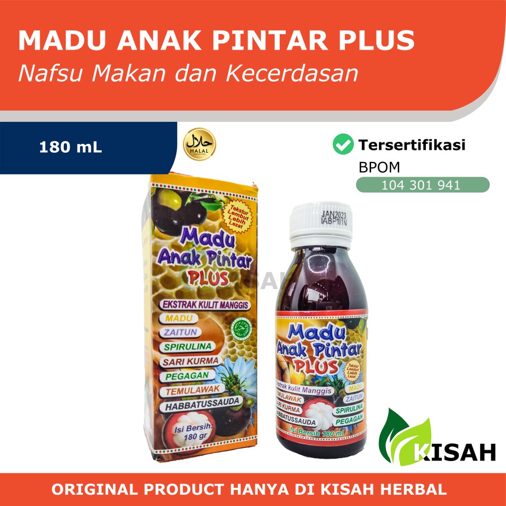 Madu Anak Pintar Plus 180 mL - Suplemen Makanan Nafsu Makan Anak dan Tumbuh Kembang Otak