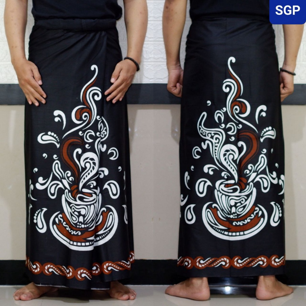 COD Sarung Batik Garis Jawa Series Hitam Pekat Terbaru