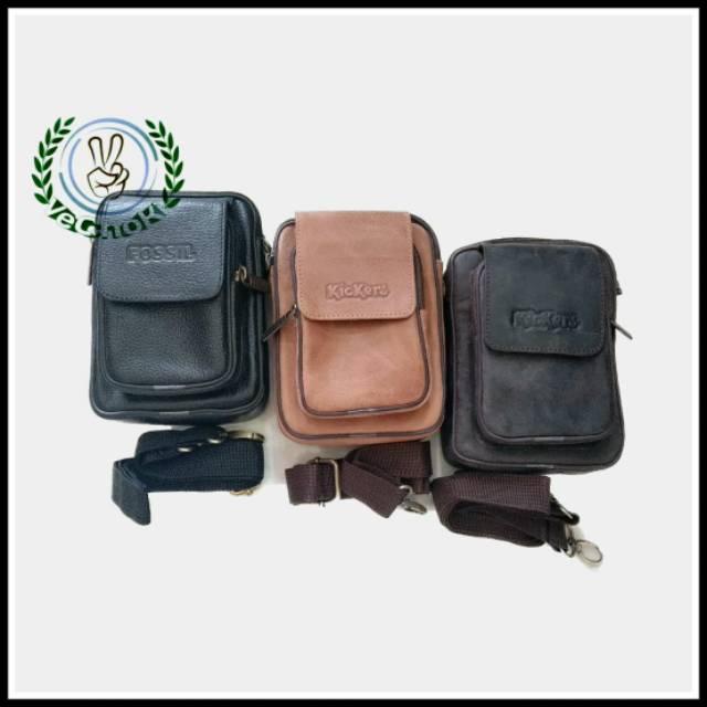 Tas Selempang Sarung HP Kulit Sapi Asli - Kickers AAJ636