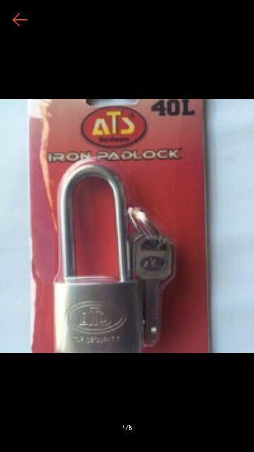 Gembok Ats 40mm L. Leher Panjang. Baja, Awet, Kuat . Pengiriman Cepat