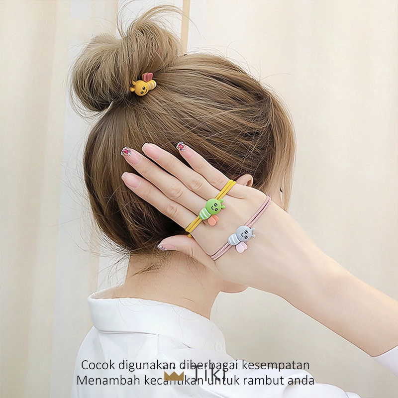 INS Versi Korea Ikat Rambut Dari Tali Kepala Lebah Kartun Lucu Tinggi Elastis / Segar Dan Sederhana Karet Gelang / Cincin Rambut Diikat | TiKi-3