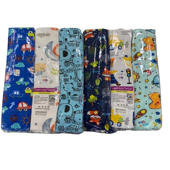 Libby Baby Swaddle / Kain Bedong Bayi / Kain Bedong Mega Isi 3pcs