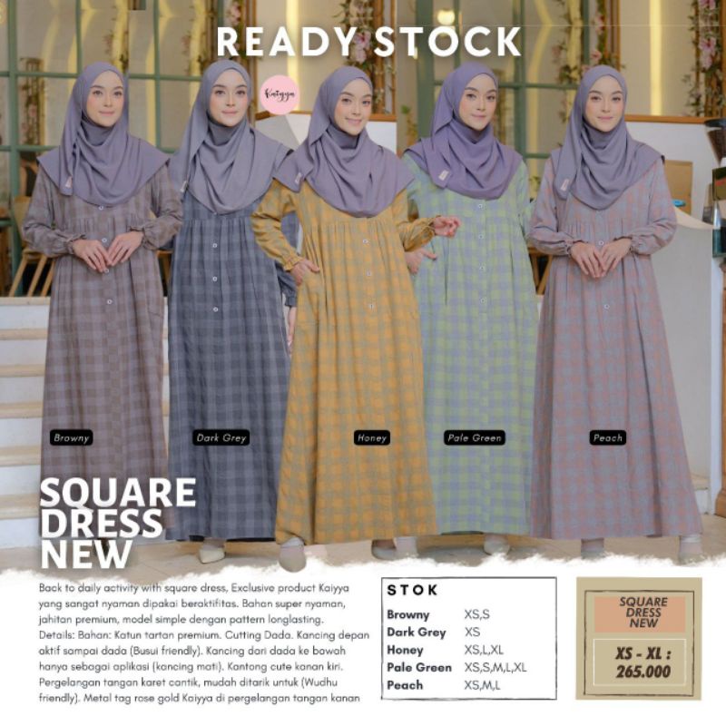 Square dress by Kaiyya, Gamis kaiyya, gamis jumbo, gamis kotak, ready XS-XL