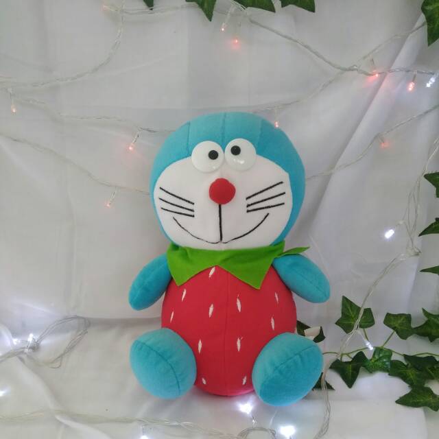 Boneka Doraemon Strawberry - Boneka Doraemon - Boneka Mini Doraemon