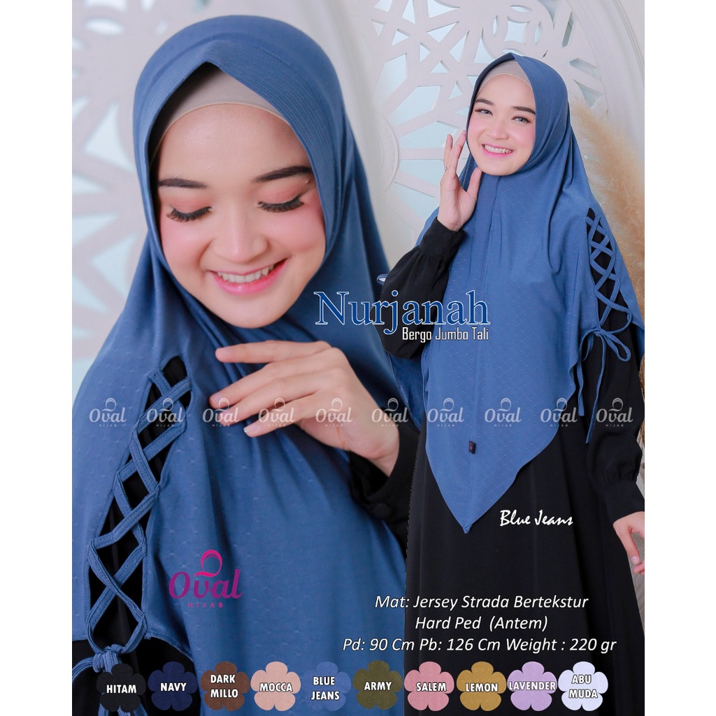 Bergo Jumbo Tali OVAL Hijab
