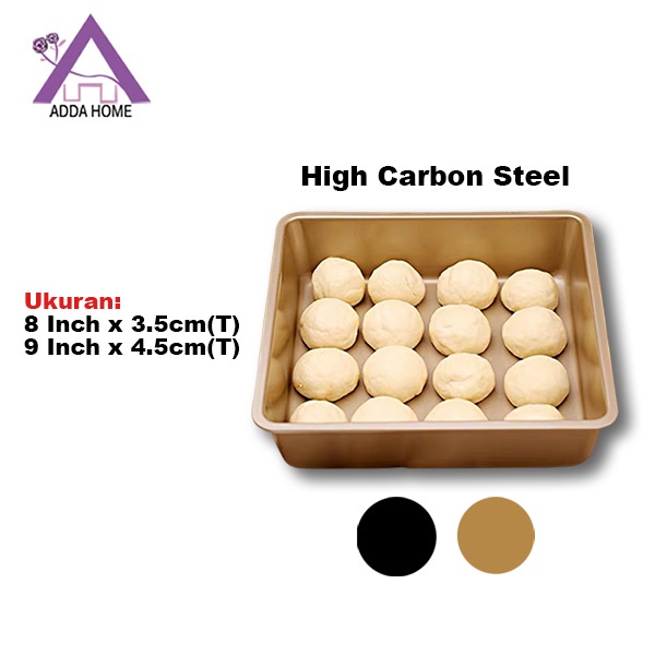 Loyang Kue Persegi Pemanggang Roti Brownies Mamer Cake Anti Lengket High Carbon Steel