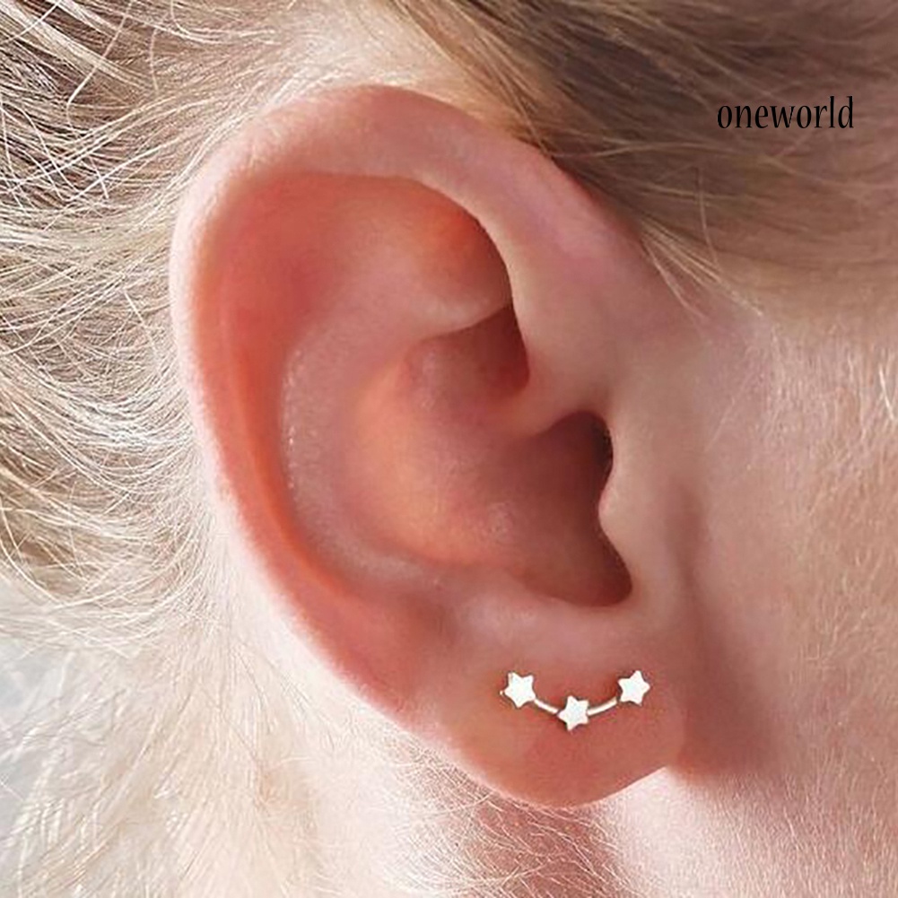 OW@ 1 Pair Women Fashion Elegant Small Stars Ear Stud Earrings Party Jewelry Gift