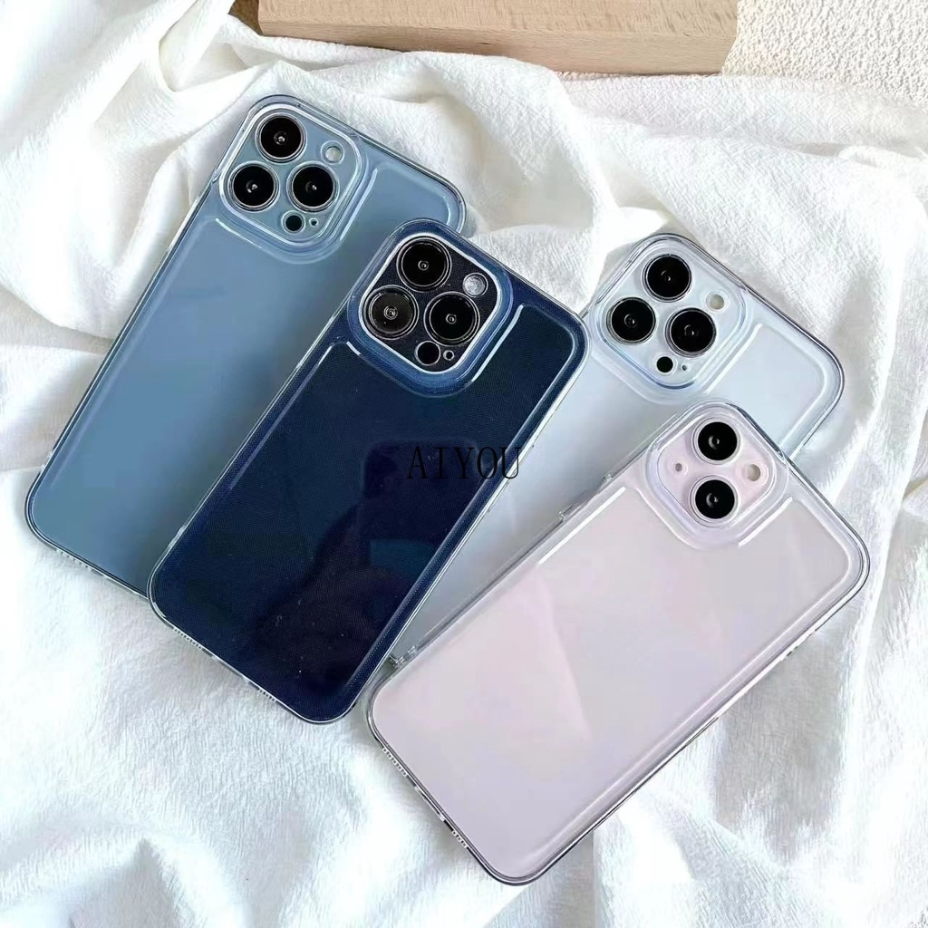 Casing Soft Case TPU Transparan Untuk IPhone 14 13 12 11 Pro Max X XR 8 7 Plus 7 8 SE Xs Max 14 Pro Max