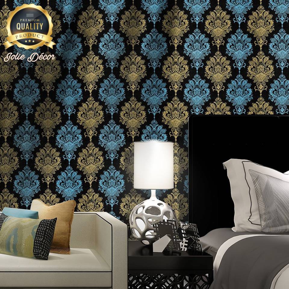 WALLPAPER BATIK HITAM + HIJAU MINIMALIS