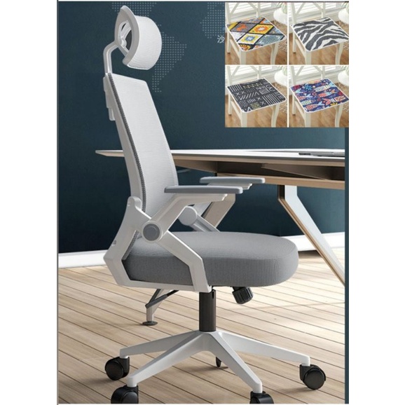 Kursi Kantor,Kursi Gamer,Kursi Sesuai Foto Iklan-D825 White Grey