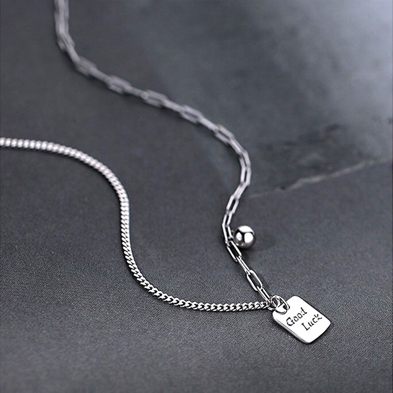 Kalung Sterling Silver 925 Bentuk Persegi Untuk Wanita